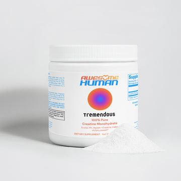 Tremendous 100% creatine monohydrate vegan fitness supplement for muscle growth. every athlete needs this. also great for hormon control of perimenopause for women