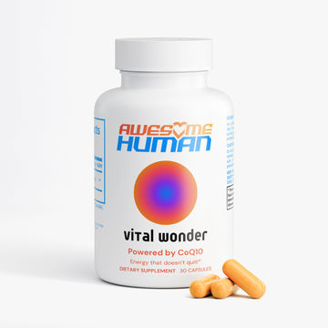 Vital Wonder CoQ10 formula vegan heart health supplement. vegan gluten free, anti-aging 