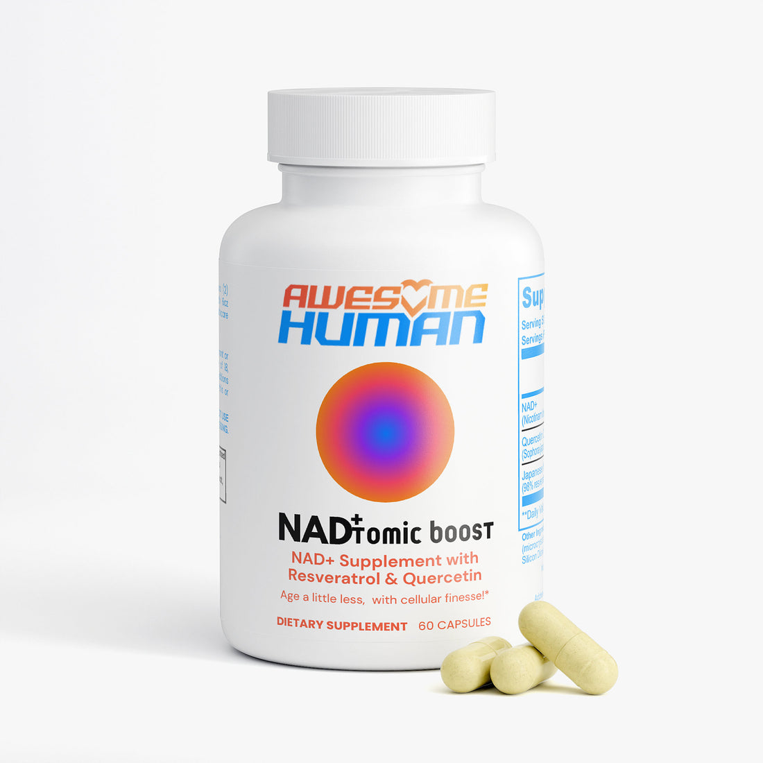 Nadtomomic boost supplement by Awesome Human with three capsules