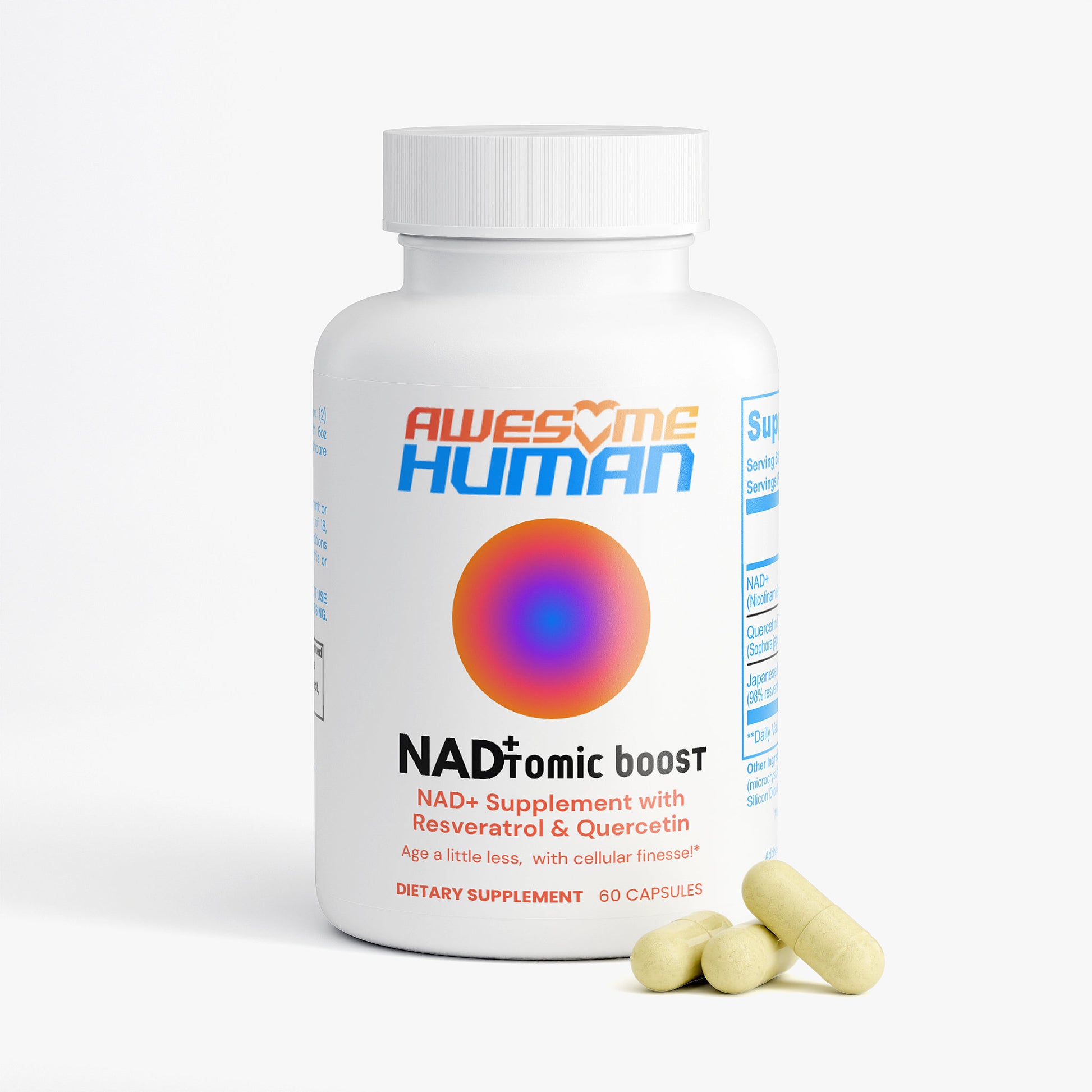 Nadtomomic boost supplement by Awesome Human with three capsules